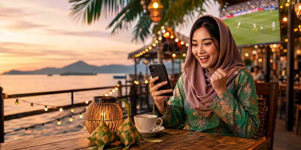 Pemain kasino mudah alih di Sabah semasa perayaan dengan suasana meriah